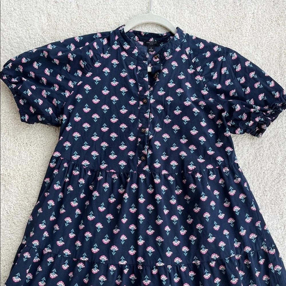 Ann Taylor Midi Puff Sleeve Shirt Dress - Picture 3 of 8